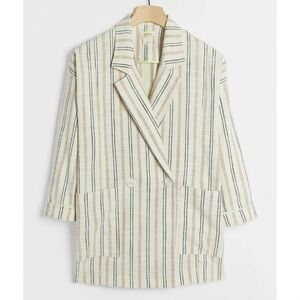 Anthropologie Maeve Danielle Striped Blazer Small pastel cotton pastel‎ jacket